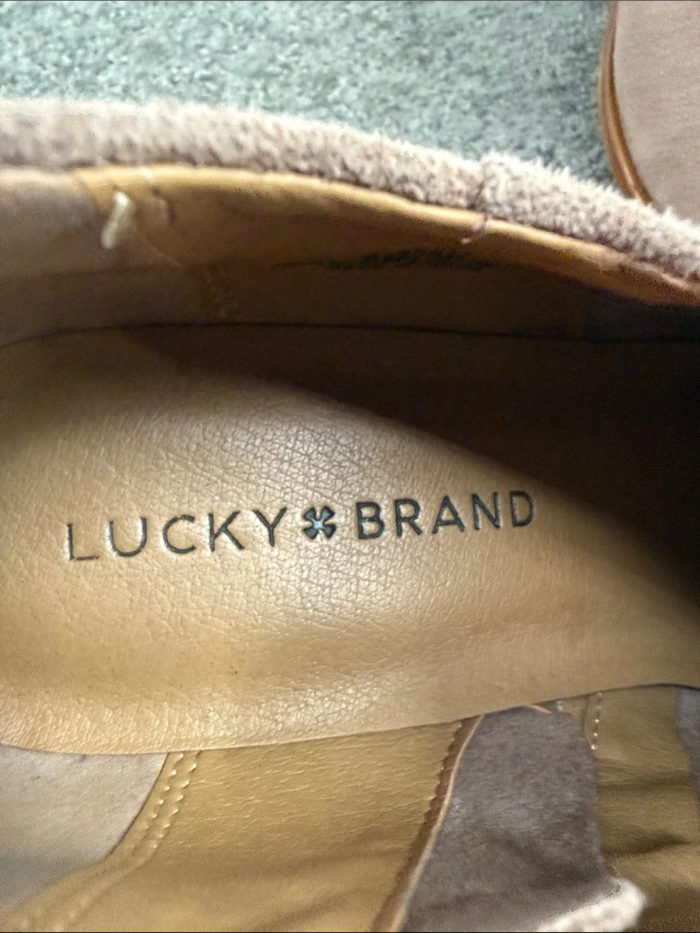 Lucky Brand Boots Wm 8 M Brett Beige Taupe Suede Low Heel Booties